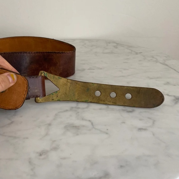 Vintage Brass and Leather Belt